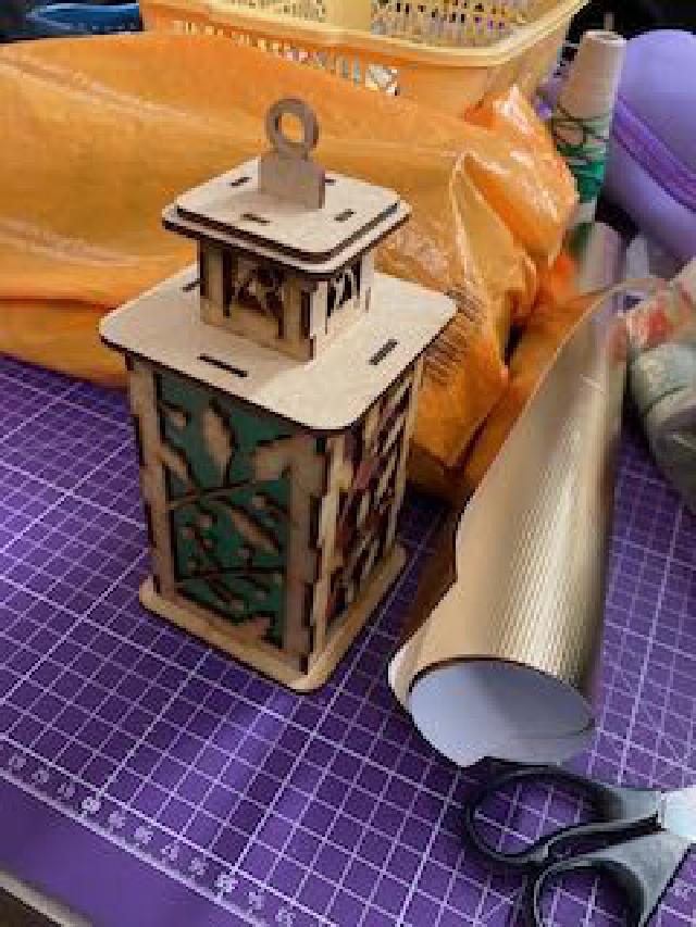 A laser cut lantern